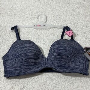 Navy Space-Dye T-Shirt Bra